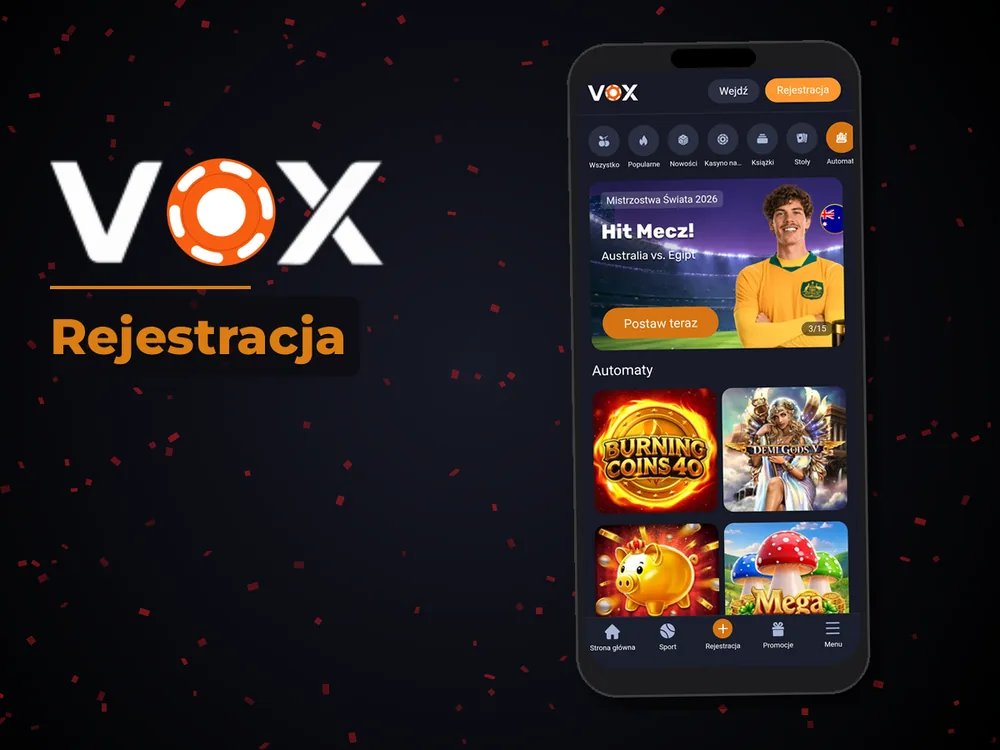 vox casino - Rejestracja