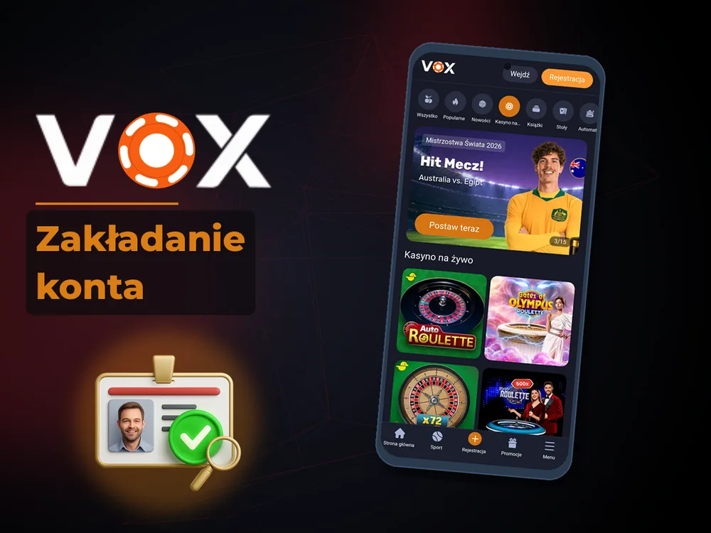 vox casino - Zakładanie konta