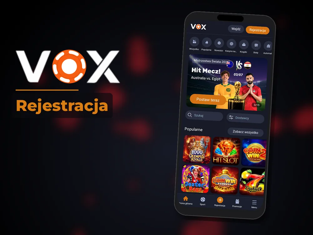 vox casino - Rejestracja