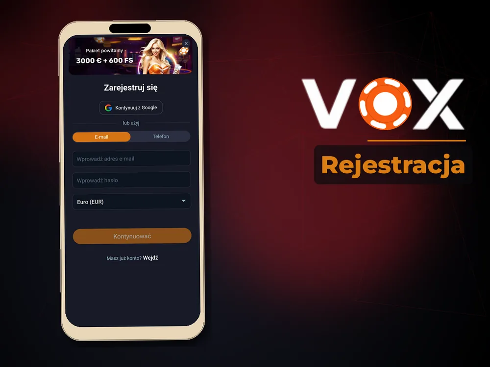 vox casino - Rejestracja