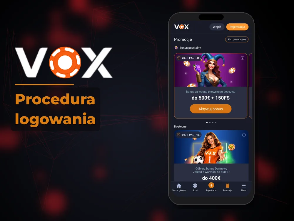 vox casino - Procedura logowania