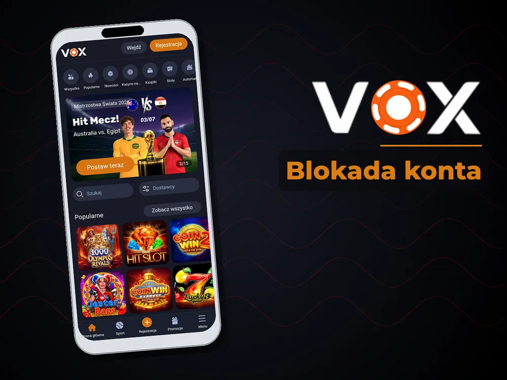 vox casino - Blokada konta