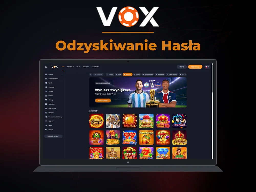 vox casino - Odzyskiwanie Hasła