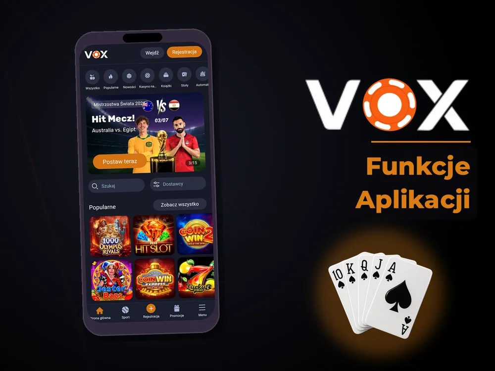 vox casino - Funkcje Aplikacji