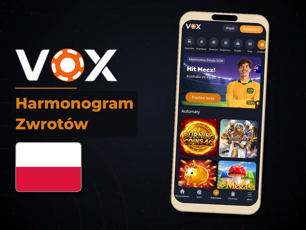vox casino - Harmonogram Zwrotów