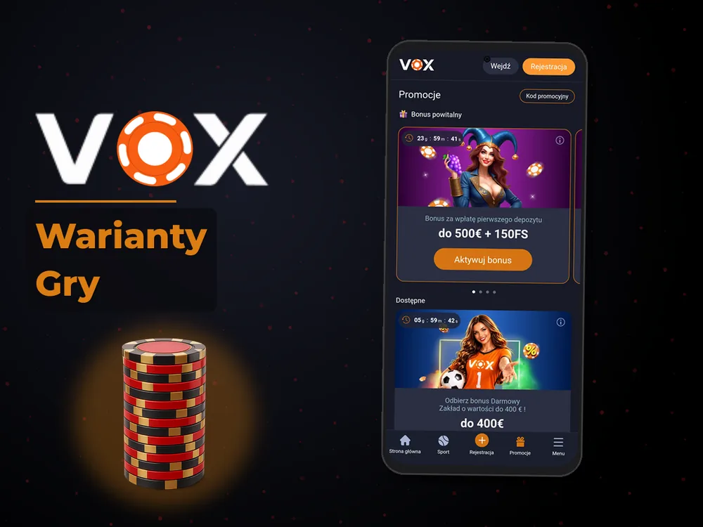 vox casino - Warianty Gry