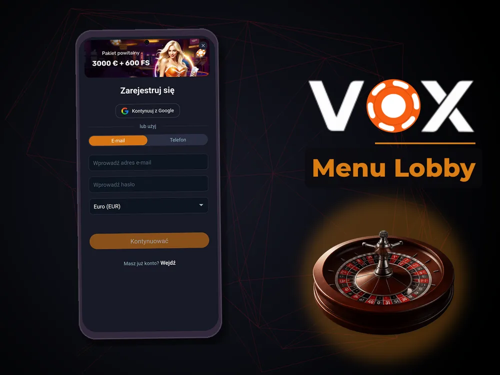 vox casino - Menu Lobby